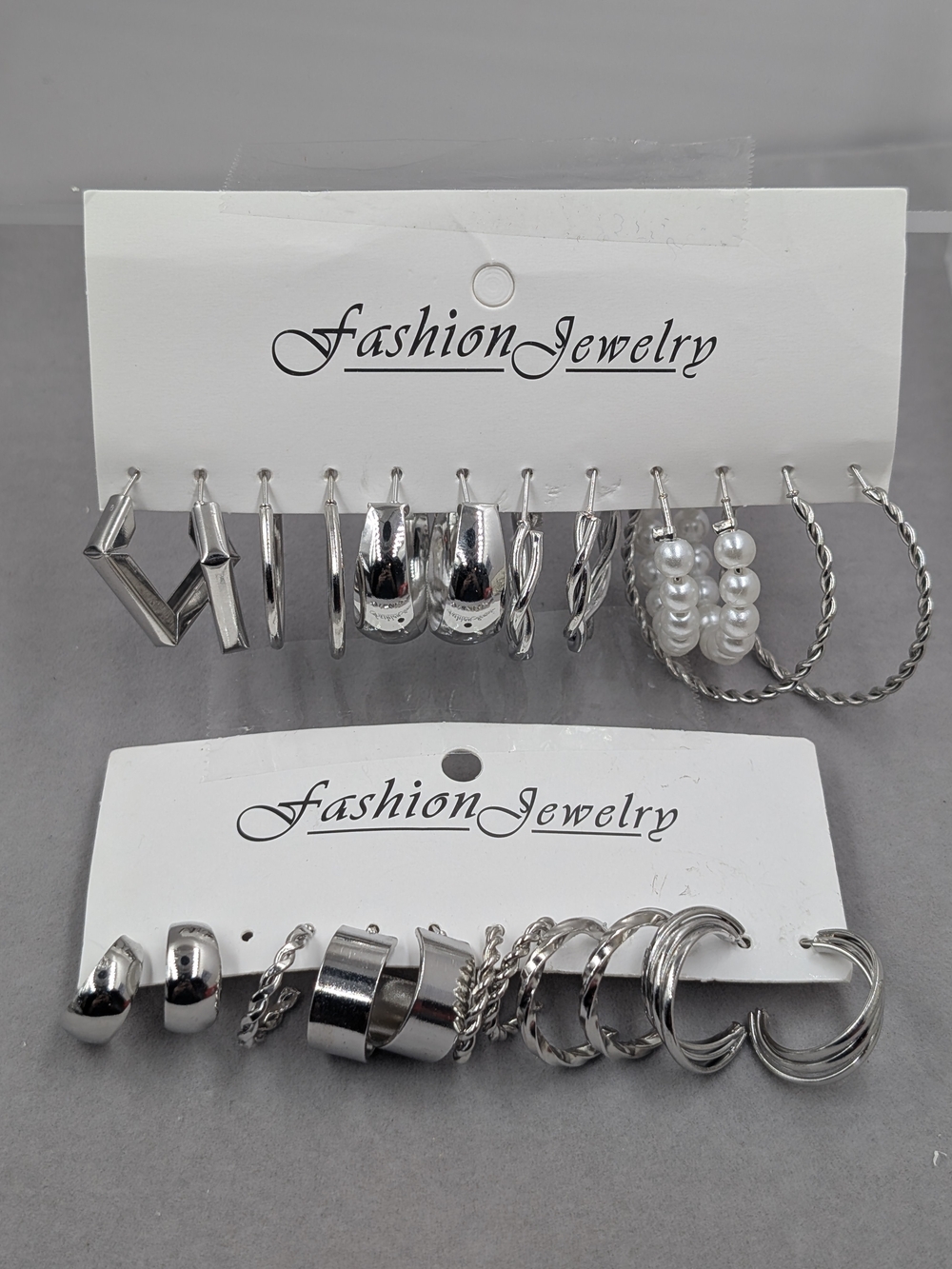 11 Pair Silver Tone Hoop Earrings Variety Lot + 1 Single NWT | 1120